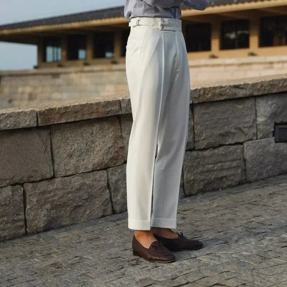 Slim fit men’s suit trousers - white