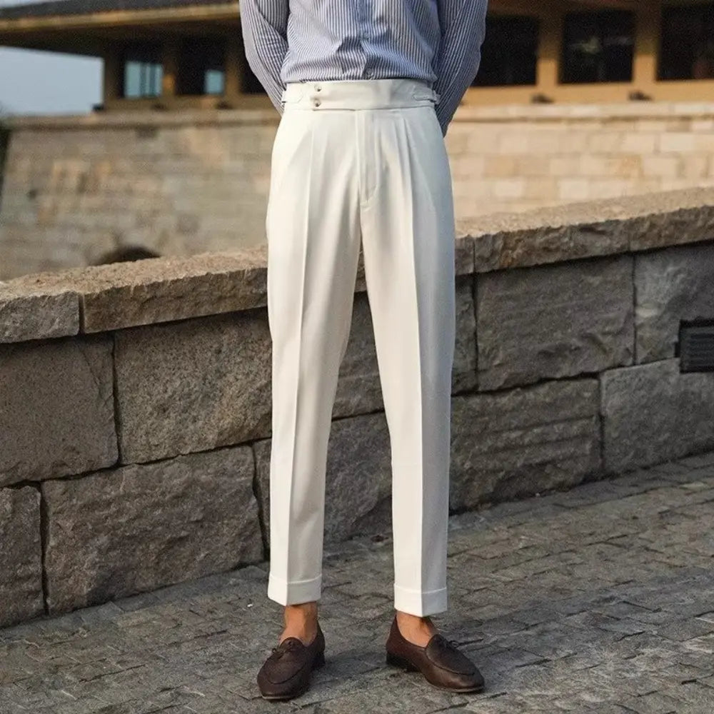 Slim fit men’s suit trousers - white