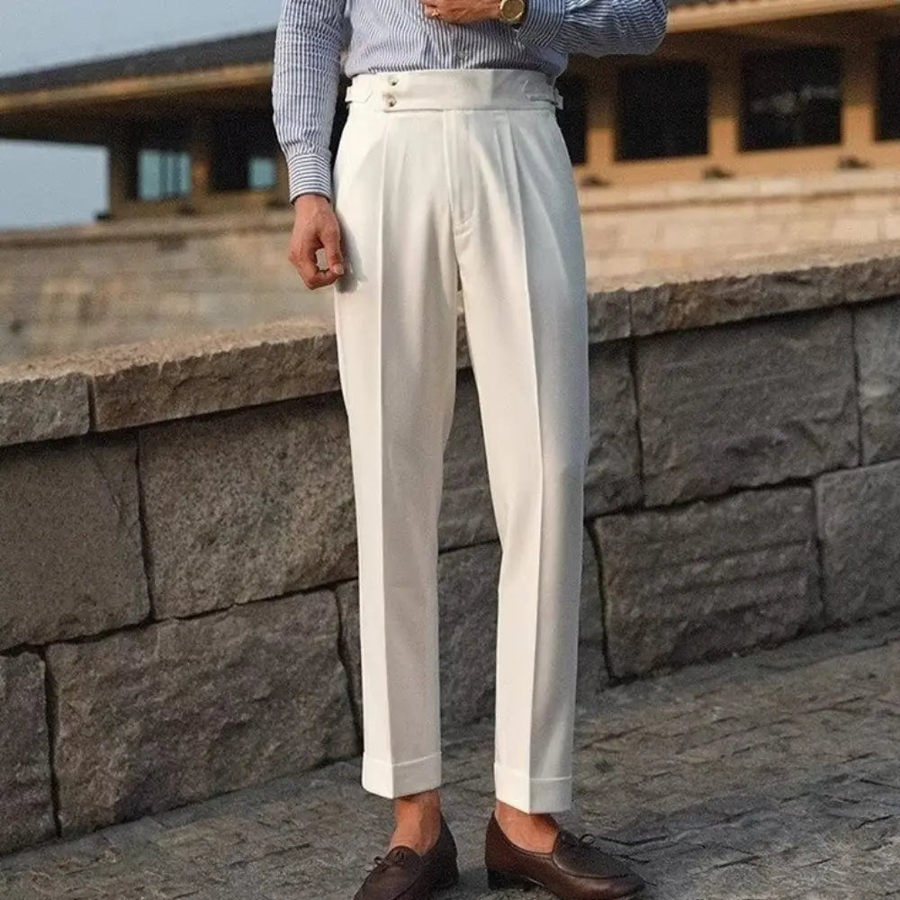 Slim fit men’s suit trousers - white