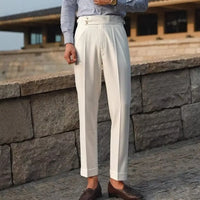 Slim fit men’s suit trousers - white