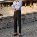 Slim fit men’s suit trousers - black