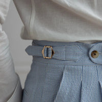 Striped blue high waist trousers