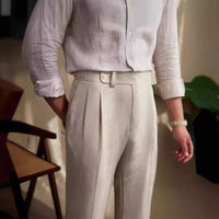 Classic casual menswear trousers - white