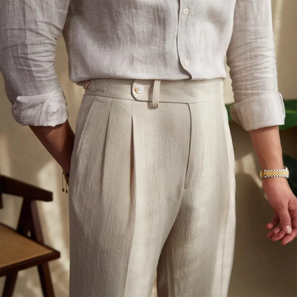 Classic casual menswear trousers - white