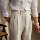 Classic casual menswear trousers - white
