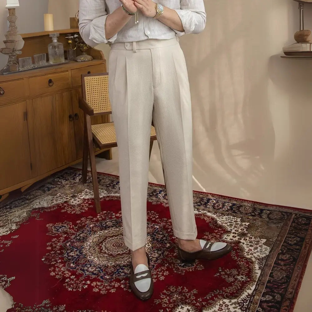 Classic casual menswear trousers - white