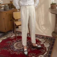 Classic casual menswear trousers - white