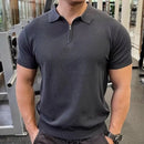 Men's zipper polo t-shirt
