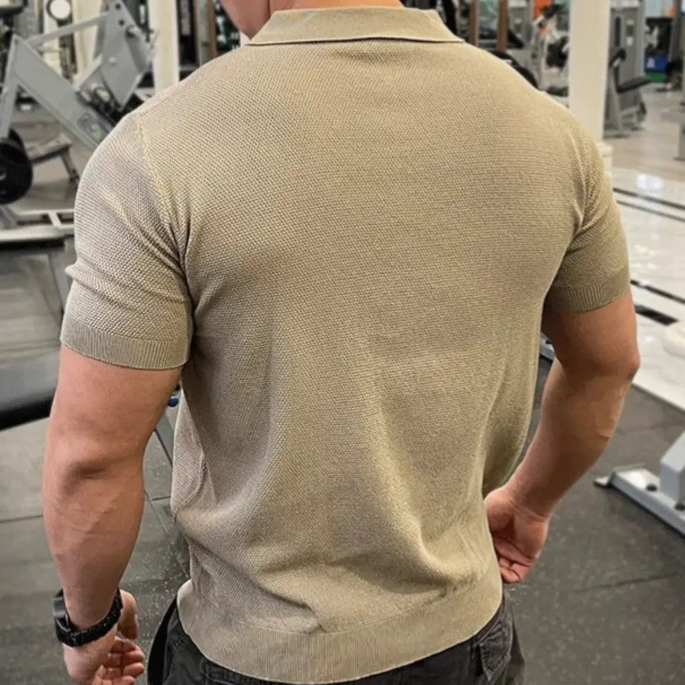 Men's zipper polo t-shirt