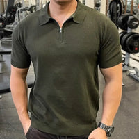 Men's zipper polo t-shirt