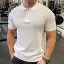 Sporty men's zipper polo