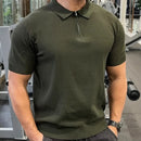Men's zipper polo t-shirt