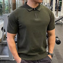 Men's zipper polo t-shirt