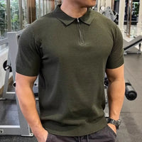 Men's zipper polo t-shirt