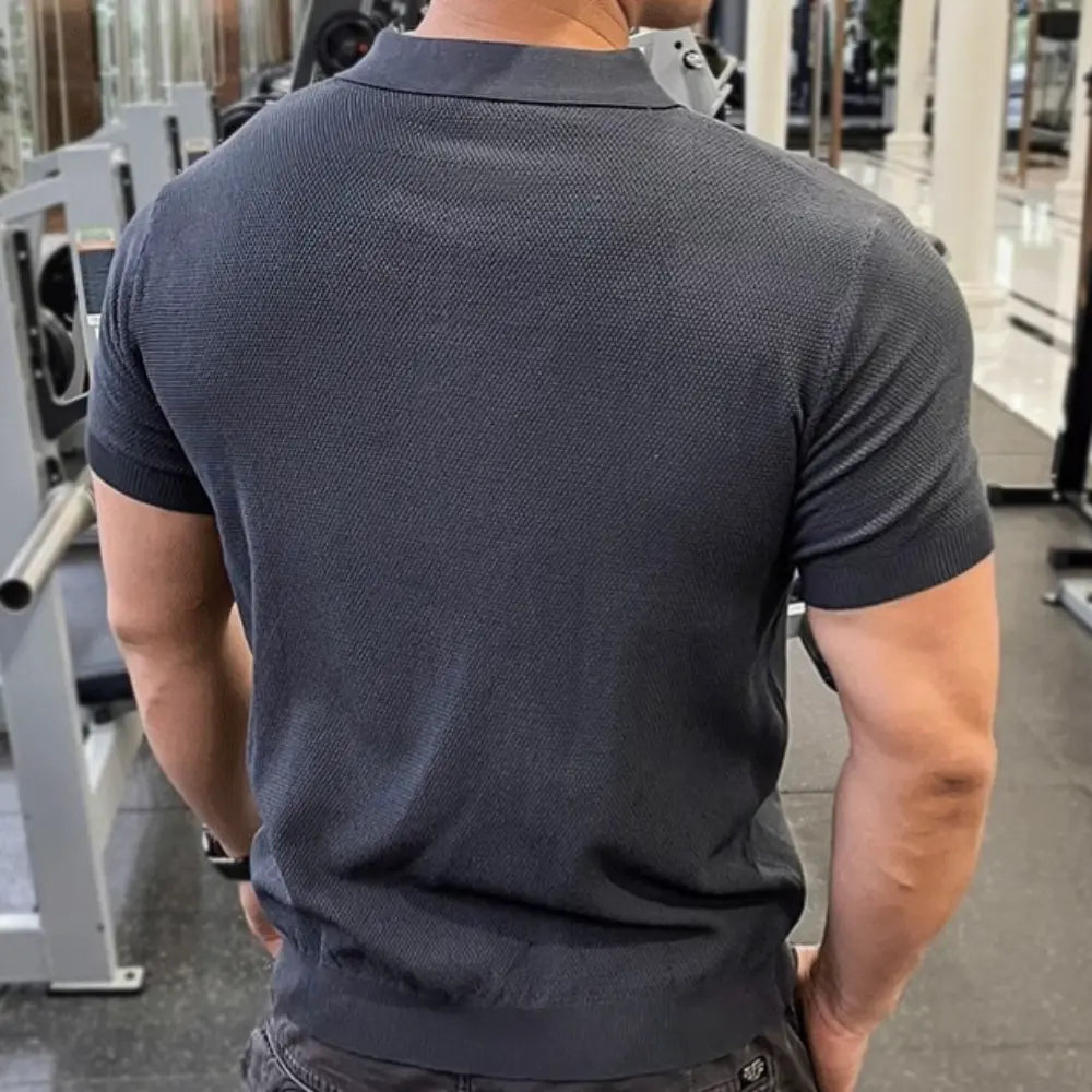 Sporty men's zipper polo