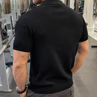 Men's zipper polo t-shirt