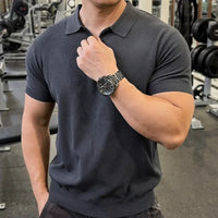 Sporty men's zipper polo
