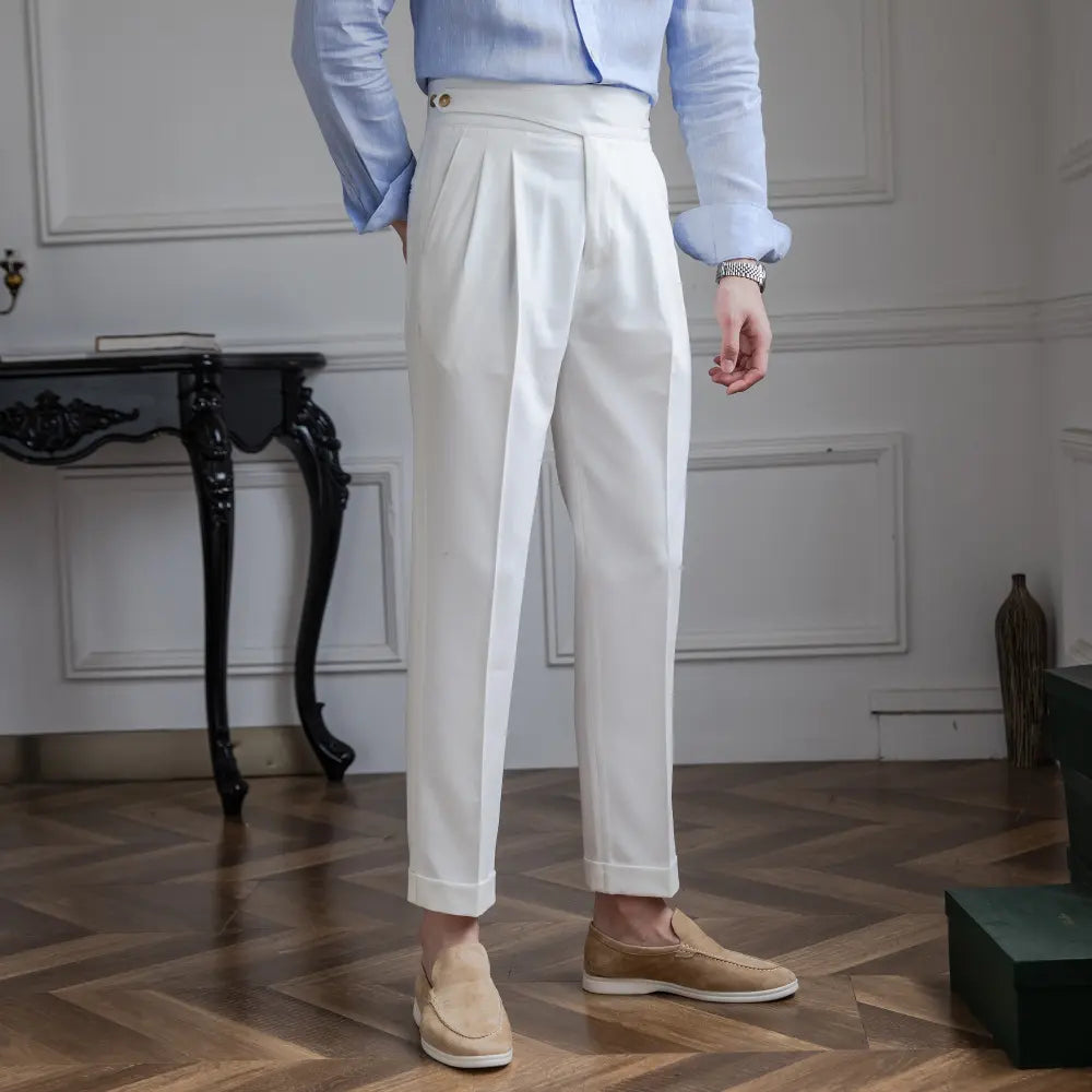 Summer Personalized Casual Trousers For Men – Neutral | Summer Daily Wear | Relaxed Old Money Vibe