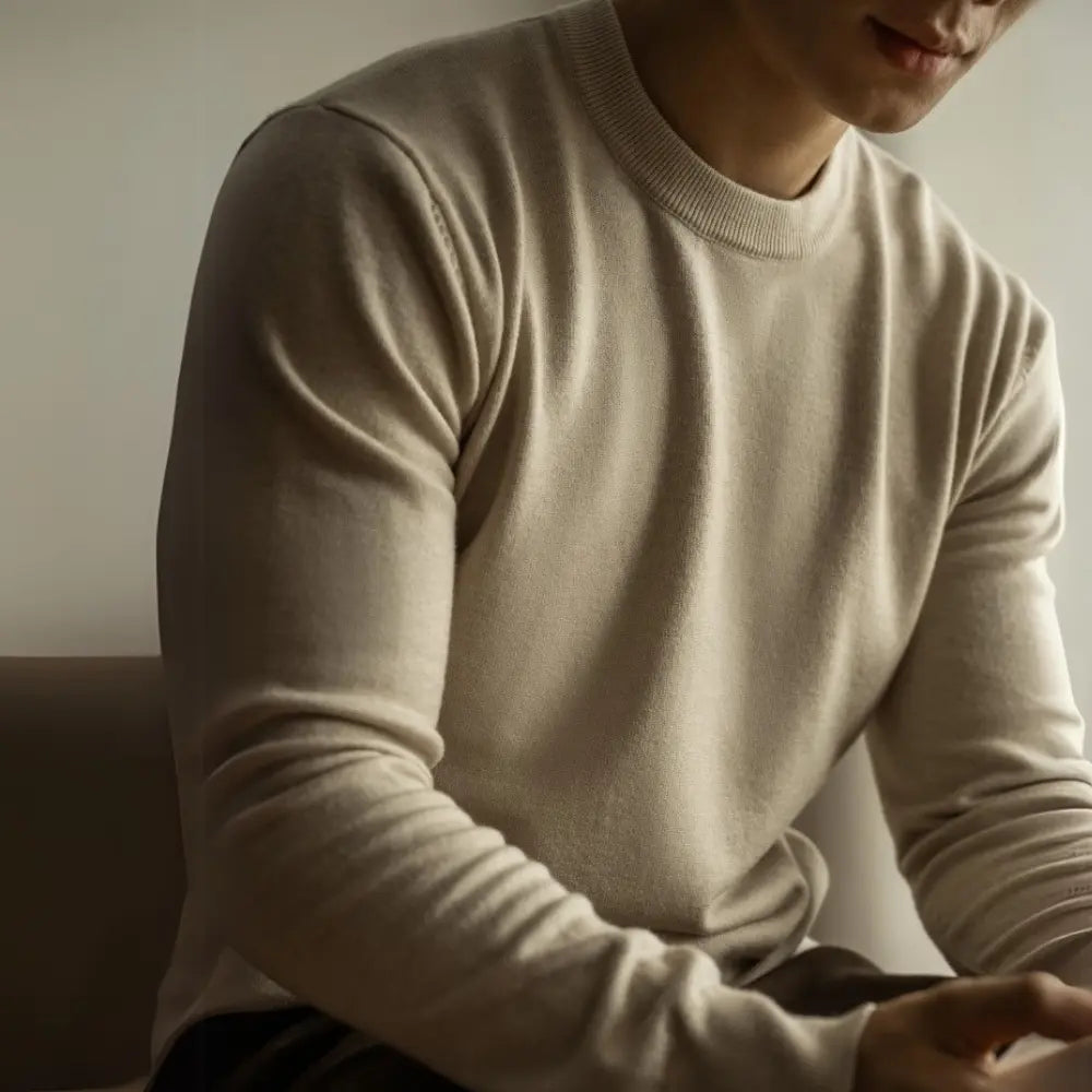 Tencel Wool Autumn And Winter Round Neck Long Sleeve Sweater Men Prendersons