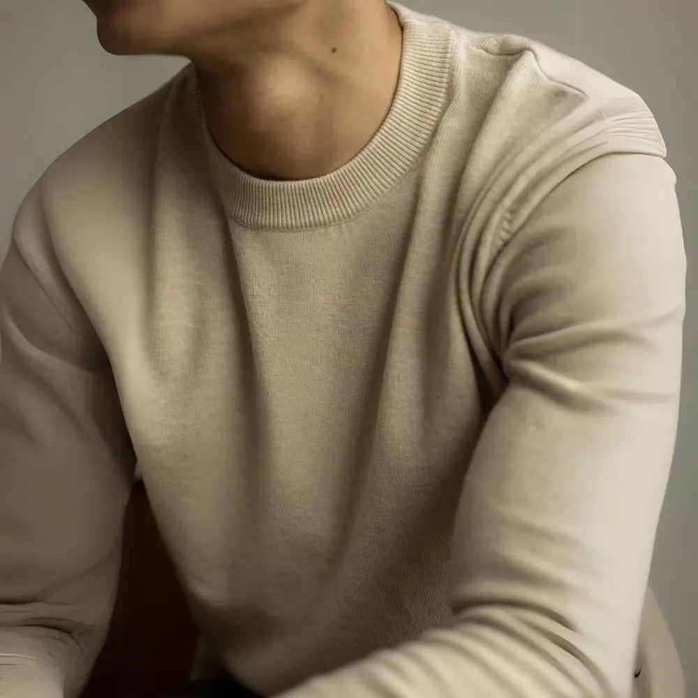 Tencel Wool Autumn And Winter Round Neck Long Sleeve Sweater Men Prendersons