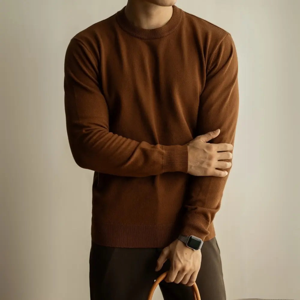 Tencel Wool Autumn And Winter Round Neck Long Sleeve Sweater Men Prendersons