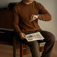 Tencel Wool Autumn And Winter Round Neck Long Sleeve Sweater Men Prendersons