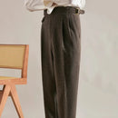 Thick Double Pleated Straight Business Casual Trousers Prendersons