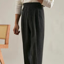 Thick Double Pleated Straight Business Casual Trousers Prendersons