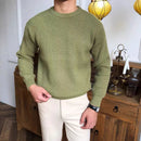 Loose Fit Thick Cotton Men's Sweater – Green, Blue, Black & White | Daily Comfort | Korean-Inspired Old Money Style Prendersons