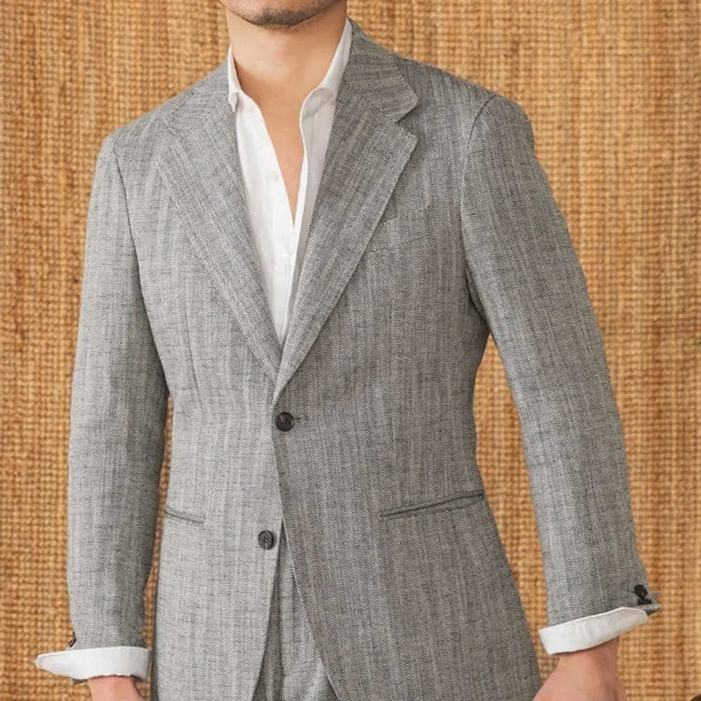 Thin Cotton And Linen Gentry With Half Lining Italian Casual Suit Prendersons
