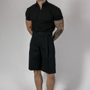 Men’s black short sleeve polo
