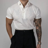 White short sleeve polo shirt