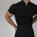 Men’s black short sleeve polo