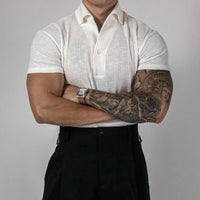 White short sleeve polo shirt