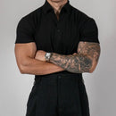 Men’s black short sleeve polo