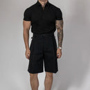 Men’s black short sleeve polo