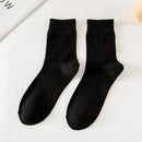 Mid-calf solid cotton socks