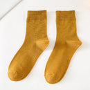 Mid-calf solid cotton socks