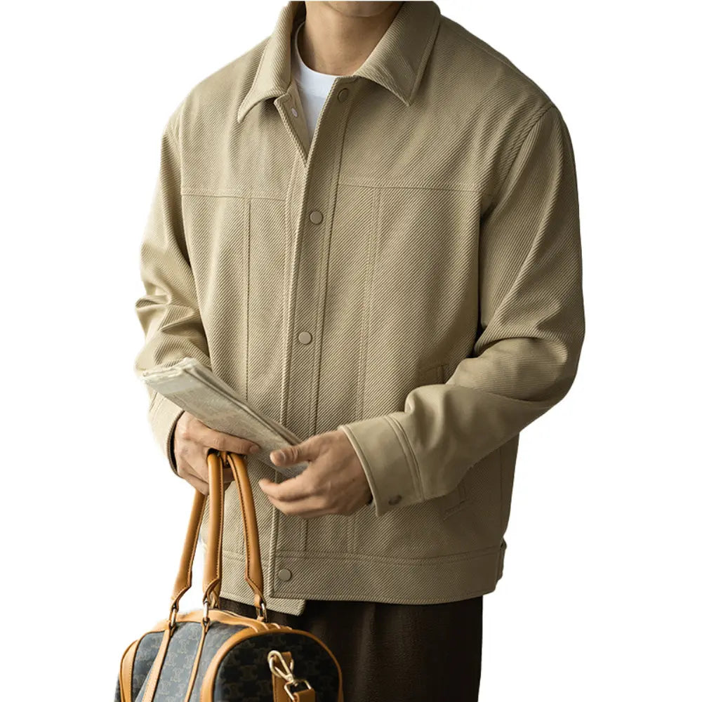Twill Texture Shirt Collar Workwear Jacket For Men Prendersons