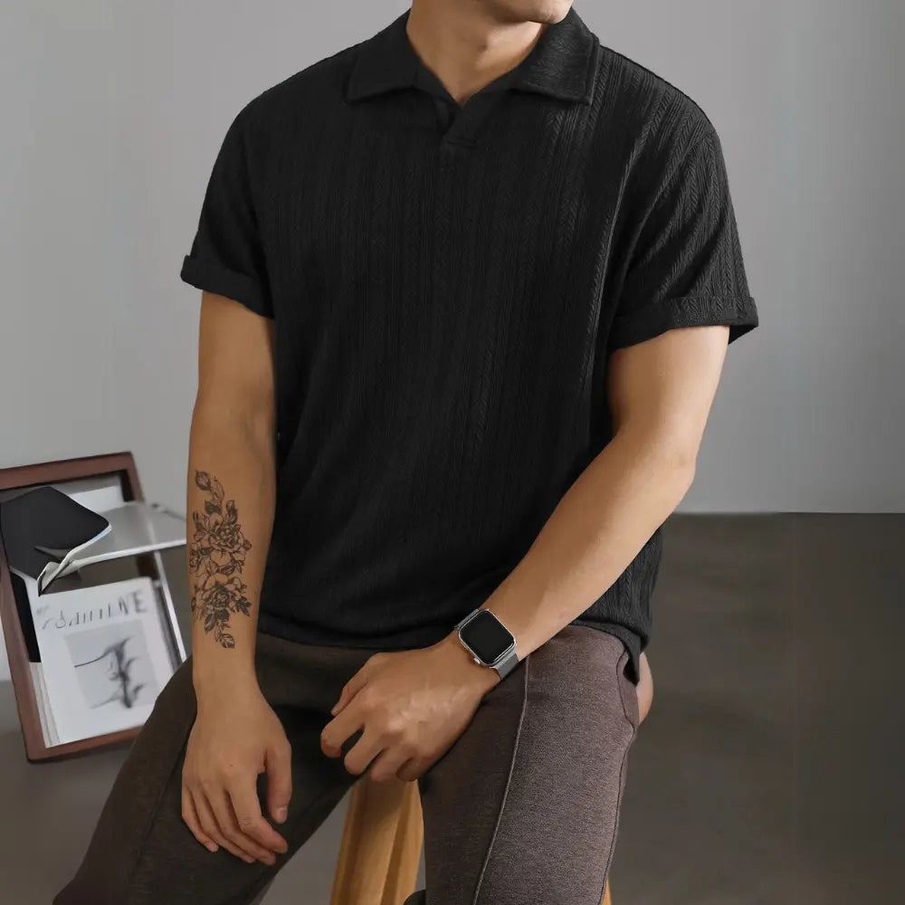 Slim Fit Woven Texture Shirt – Summer Daily Wear | Breathable T Shirts