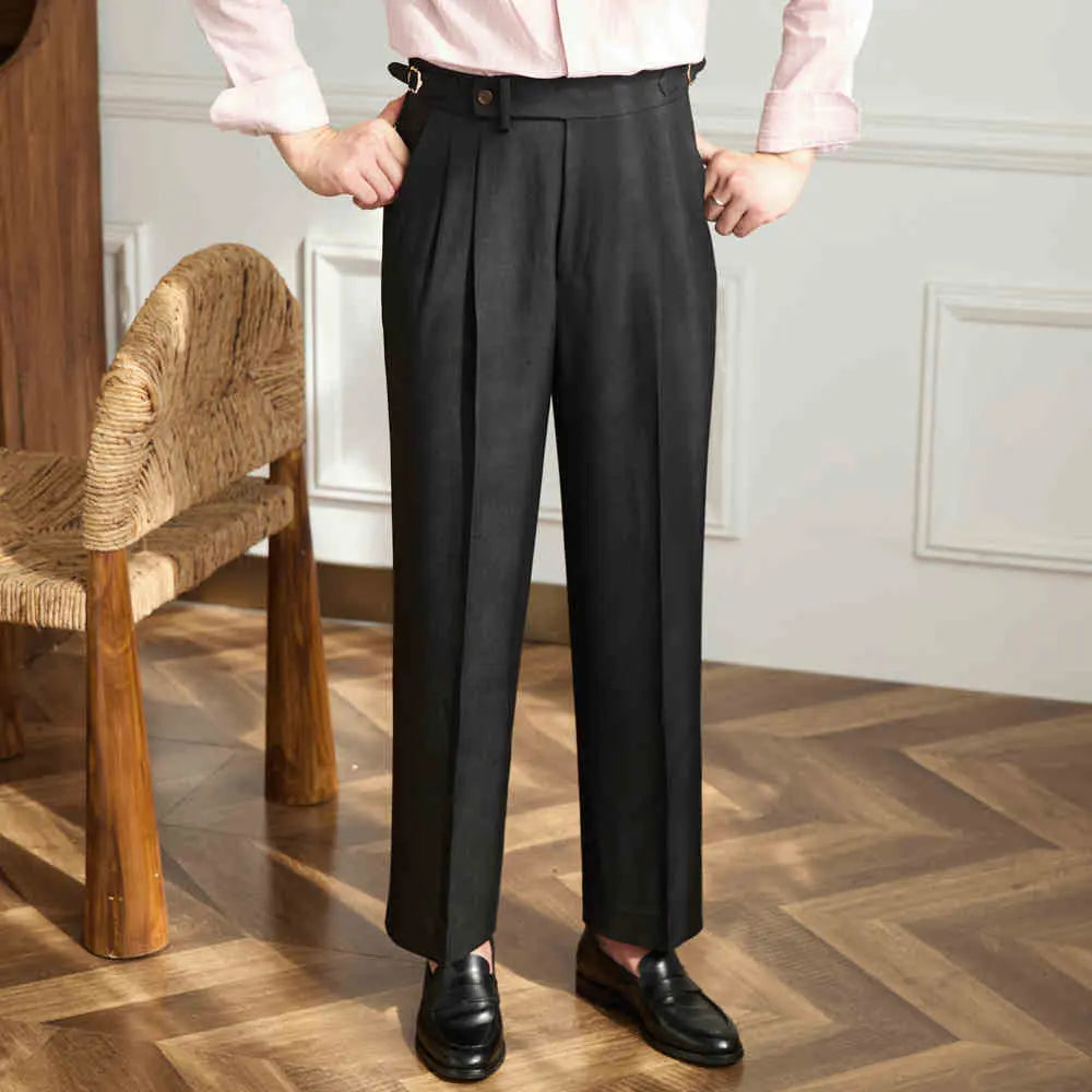 Wide-leg Casual Pants Breathable Non-ironing High Waist Loose Trousers Prendersons