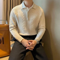 Winter Thermal Base Pullover Mens Polo Sweater Shirt– Black, Apricot & Grey | Winter Leisurewear | Old Money Style Prendersons