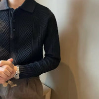 Winter Thermal Base Pullover Mens Polo Sweater Shirt– Black, Apricot & Grey | Winter Leisurewear | Old Money Style Prendersons