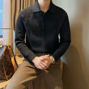 Winter Thermal Base Pullover Mens Polo Sweater Shirt– Black, Apricot & Grey | Winter Leisurewear | Old Money Style Prendersons