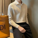 Winter Thermal Base Pullover Mens Polo Sweater Shirt– Black, Apricot & Grey | Winter Leisurewear | Old Money Style Prendersons