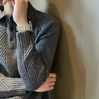 Winter Thermal Base Pullover Mens Polo Sweater Shirt– Black, Apricot & Grey | Winter Leisurewear | Old Money Style Prendersons