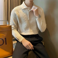 Winter Thermal Base Pullover Mens Polo Sweater Shirt– Black, Apricot & Grey | Winter Leisurewear | Old Money Style Prendersons
