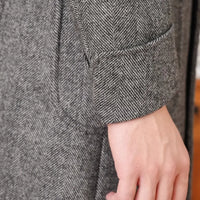 Wool Herringbone Italian Double-row Polo Coat Prendersons