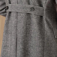 Wool Herringbone Italian Double-row Polo Coat Prendersons