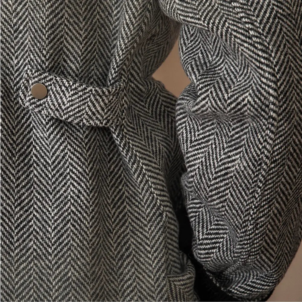 Wool Herringbone Heavy Retro Warm Jacket Prendersons